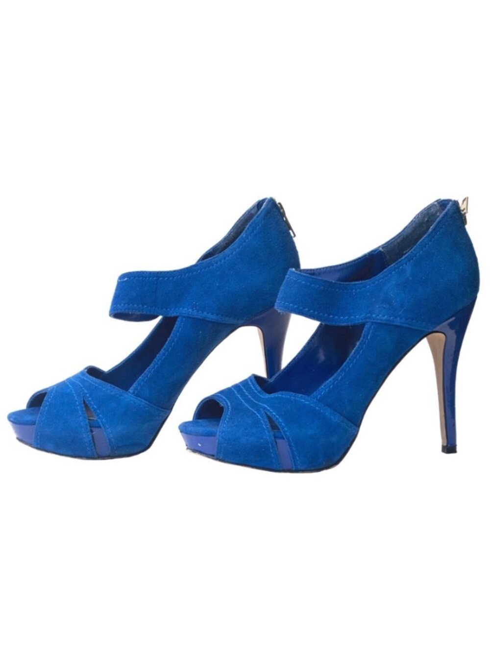 Steve Madden Blue Suede Peep Toe Pumps
